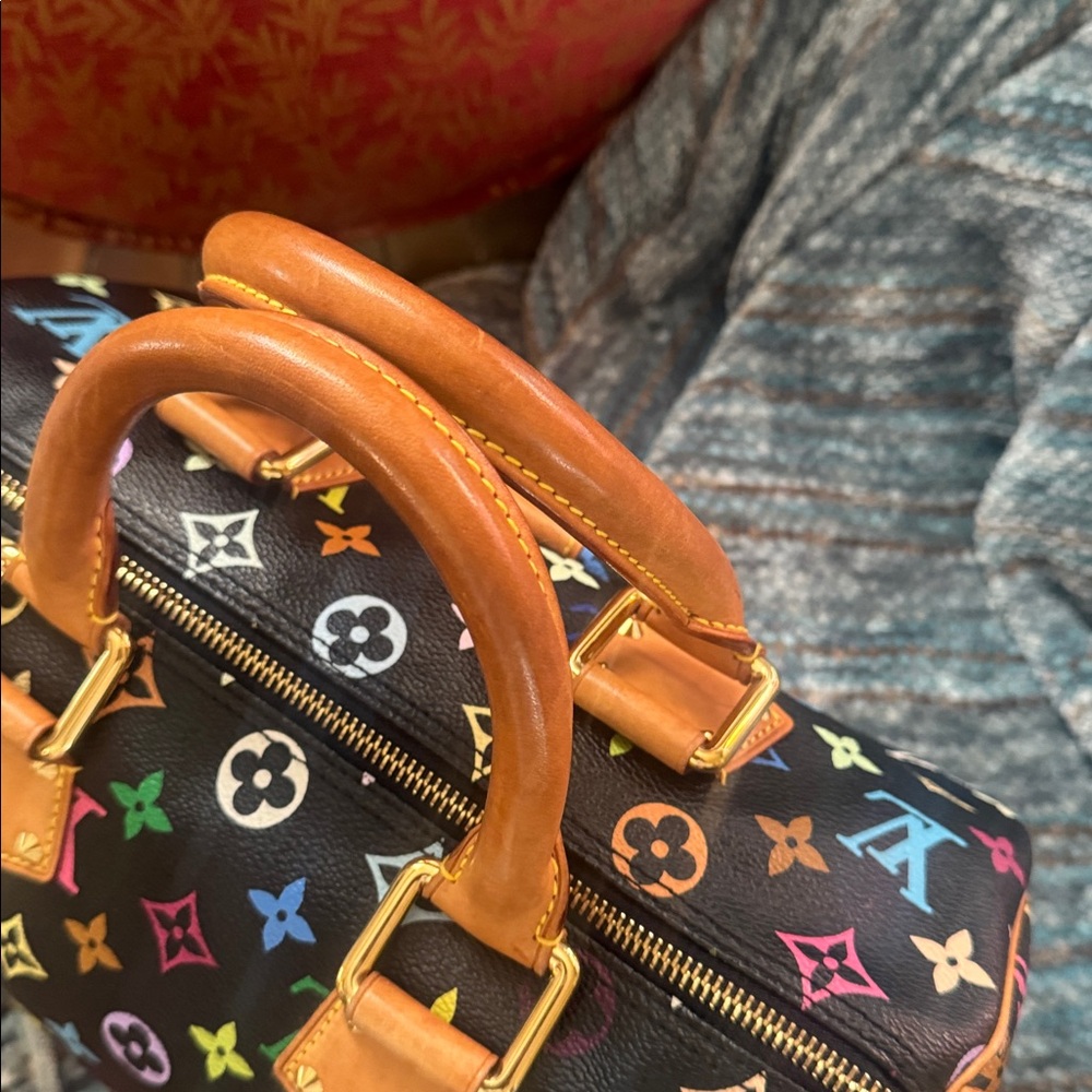 Louis Vuitton Black Multicolor Monogram Satchel - Picture 6 of 17